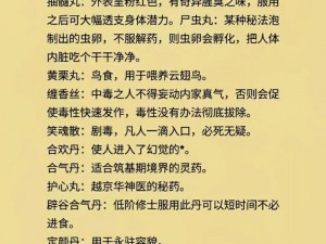 门派独特丹药系统解析：突破丹与属性丹详解，揭示门派丹药种类之奥秘