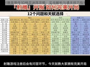 射雕英雄传3D桃花迷阵攻略：实战解析与通关技巧指南