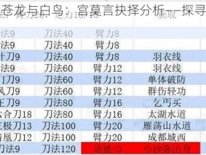 大江湖之苍龙与白鸟：宫莫言抉择分析——探寻最佳选项之路