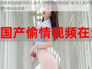 1000部拍拍视频18勿入国产 1000 部拍拍视频 18 勿入国产是否包含色情低俗信息？