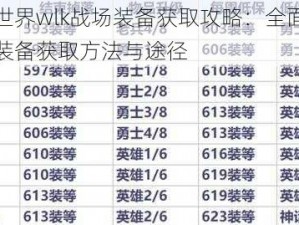 魔兽世界wlk战场装备获取攻略：全面解析战场装备获取方法与途径