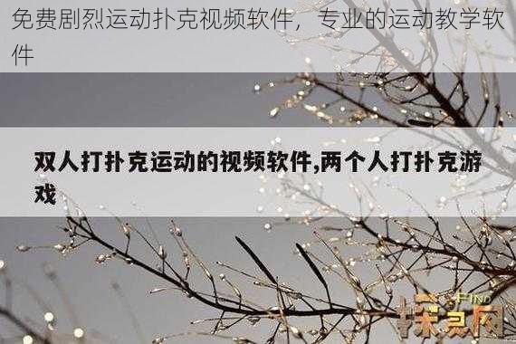 免费剧烈运动扑克视频软件，专业的运动教学软件