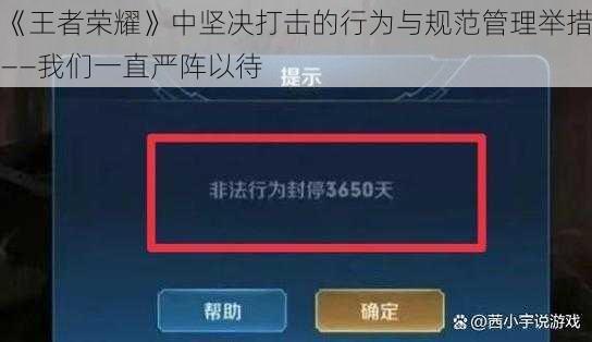 《王者荣耀》中坚决打击的行为与规范管理举措——我们一直严阵以待