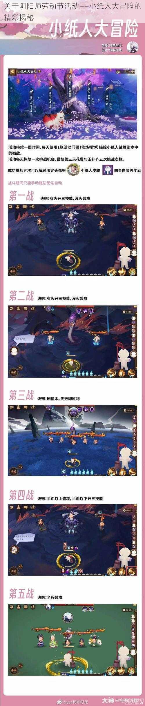 关于阴阳师劳动节活动——小纸人大冒险的精彩揭秘