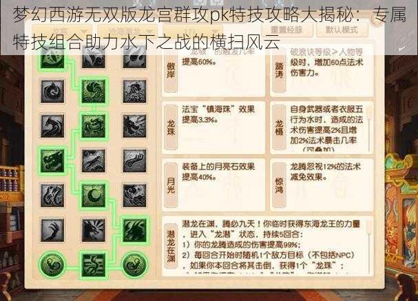 梦幻西游无双版龙宫群攻pk特技攻略大揭秘：专属特技组合助力水下之战的横扫风云