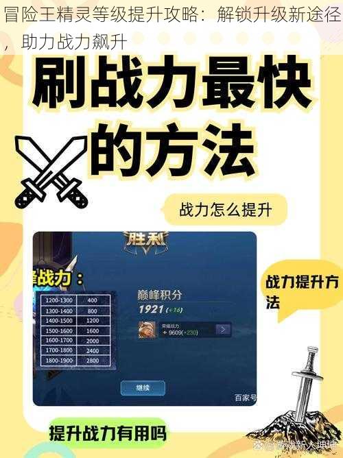 冒险王精灵等级提升攻略：解锁升级新途径，助力战力飙升