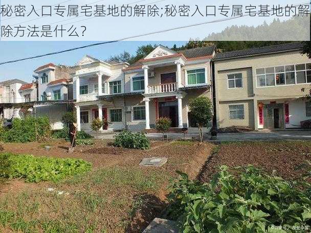 秘密入口专属宅基地的解除;秘密入口专属宅基地的解除方法是什么？