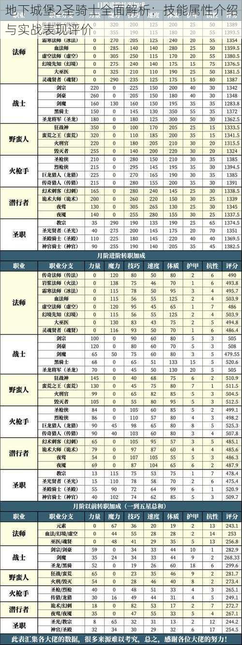 地下城堡2圣骑士全面解析：技能属性介绍与实战表现评价