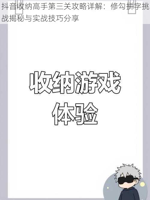 抖音收纳高手第三关攻略详解：修勾拼字挑战揭秘与实战技巧分享