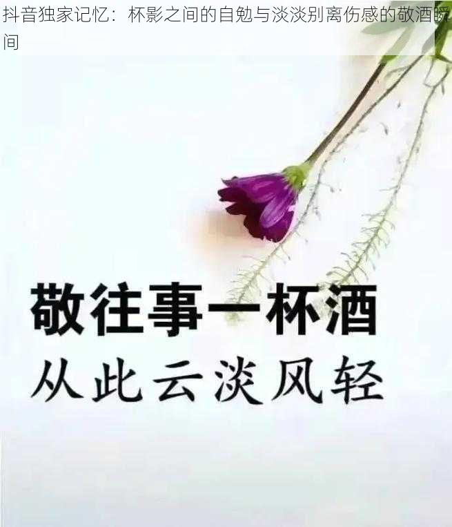 抖音独家记忆：杯影之间的自勉与淡淡别离伤感的敬酒瞬间