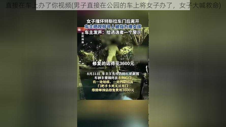 直接在车上办了你视频(男子直接在公园的车上将女子办了，女子大喊救命)