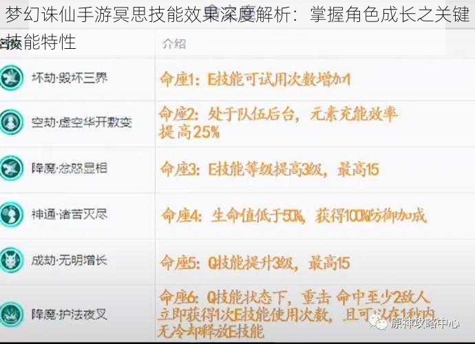 梦幻诛仙手游冥思技能效果深度解析：掌握角色成长之关键技能特性