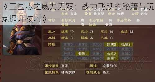 《三国志之威力无双：战力飞跃的秘籍与玩家提升技巧》