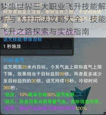 梦想世界三大职业飞升技能解析与飞升玩法攻略大全：技能飞升之路探索与实战指南