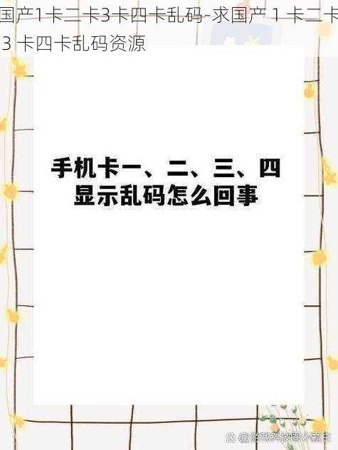 国产1卡二卡3卡四卡乱码-求国产 1 卡二卡 3 卡四卡乱码资源