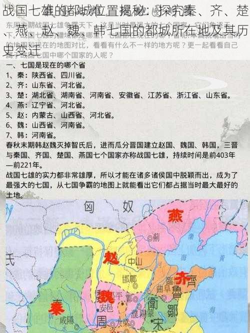 战国七雄的都城位置揭秘：探究秦、齐、楚、燕、赵、魏、韩七国的都城所在地及其历史变迁