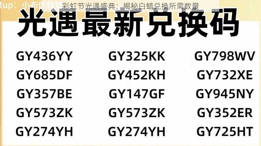 彩虹节光遇盛典：揭秘白蜡兑换所需数量