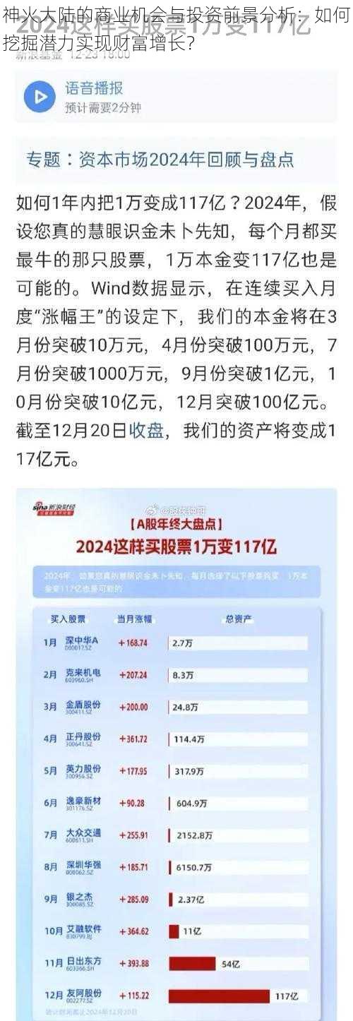 神火大陆的商业机会与投资前景分析：如何挖掘潜力实现财富增长？